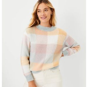 Ann Taylor Plaid Sweater XSP